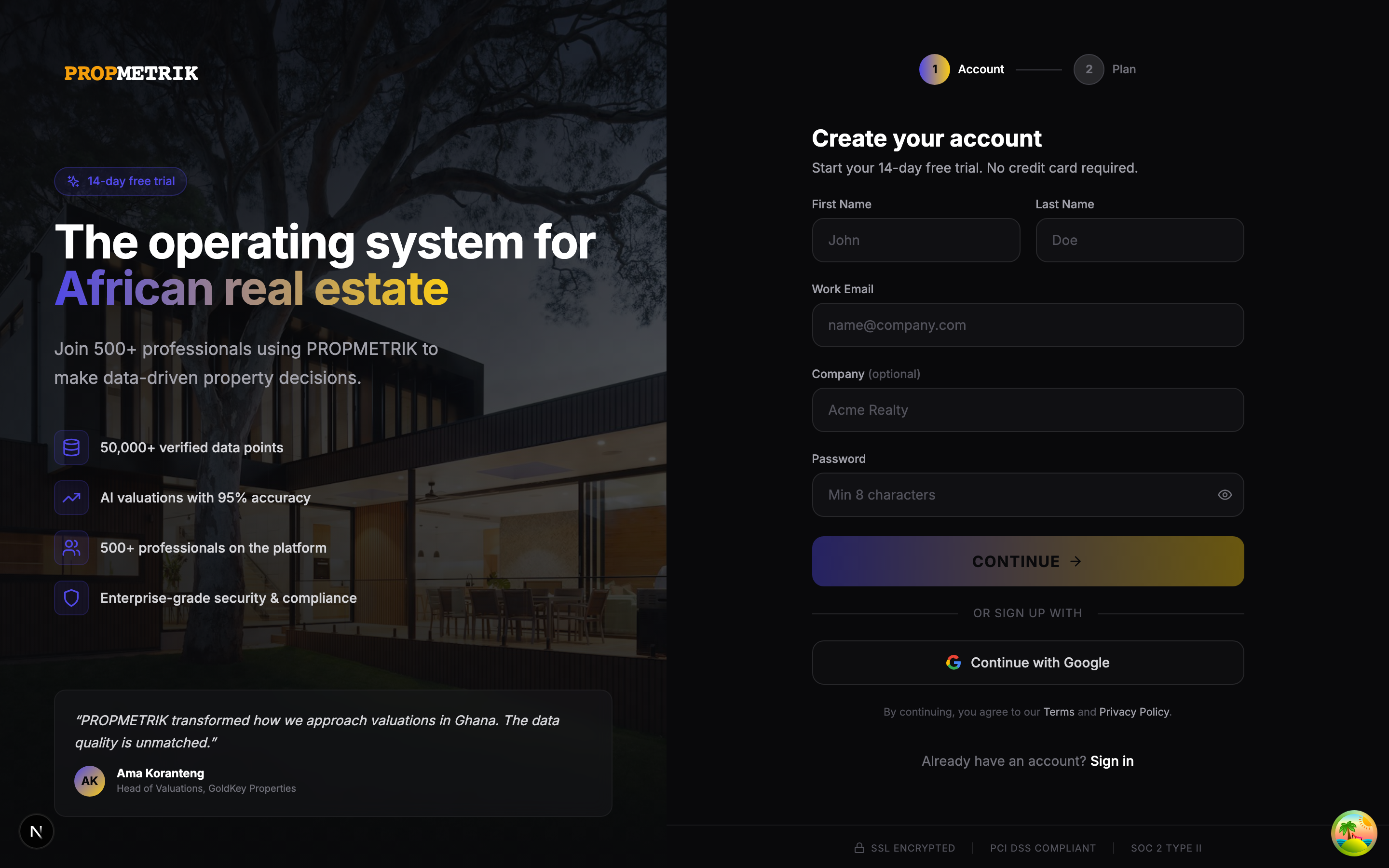 Sign Up Page