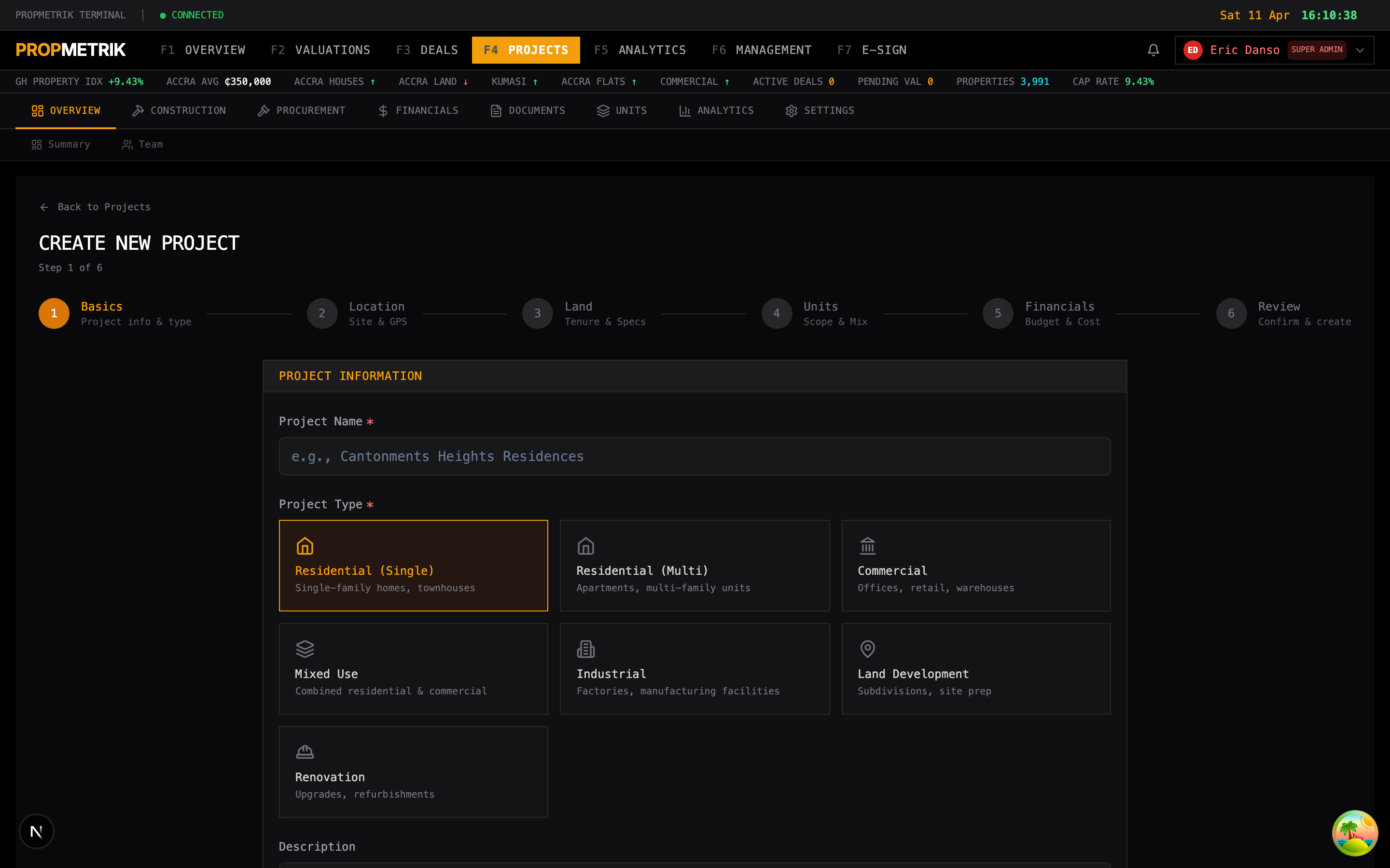 Create Project Wizard