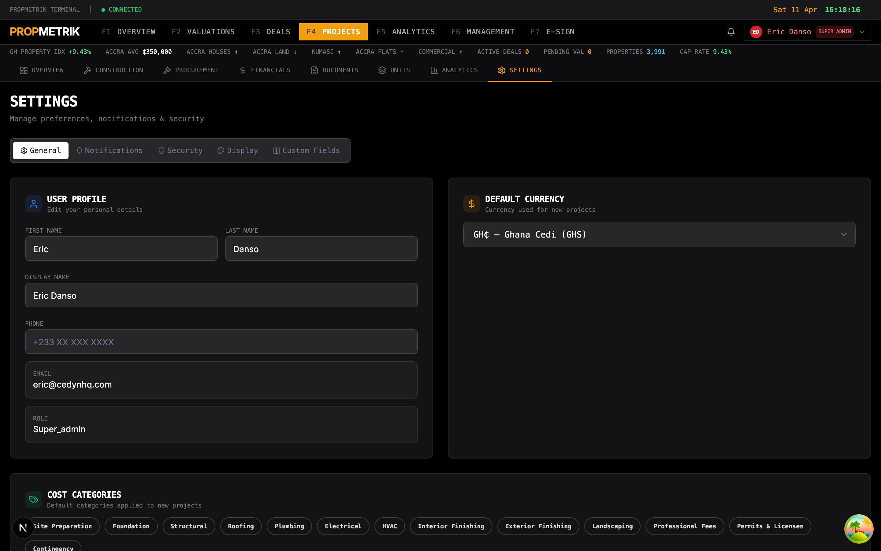 Project Settings